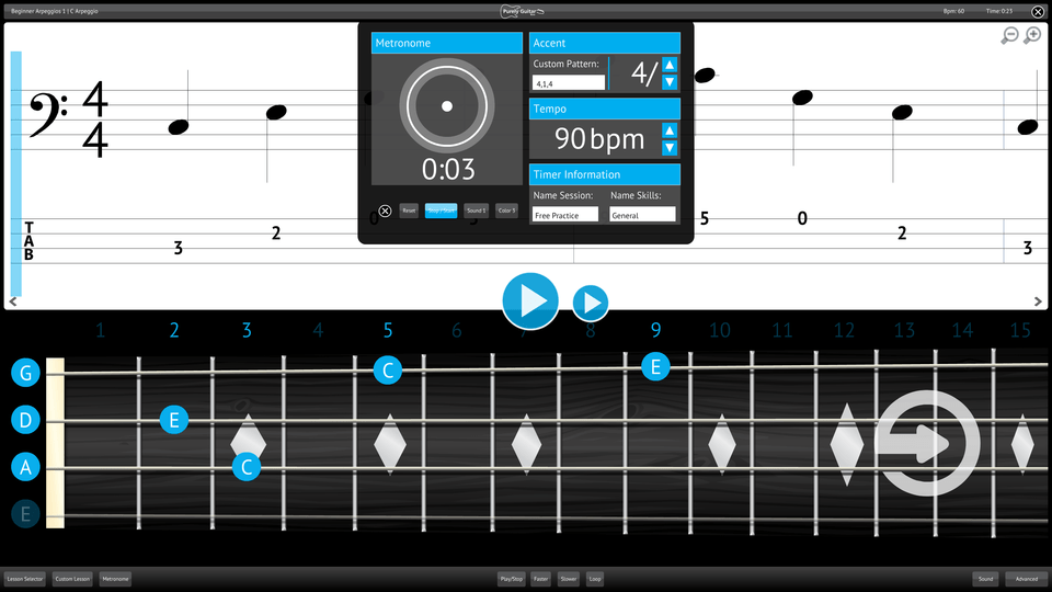 Purely Bass Guitar Screenshot Custom Metronome