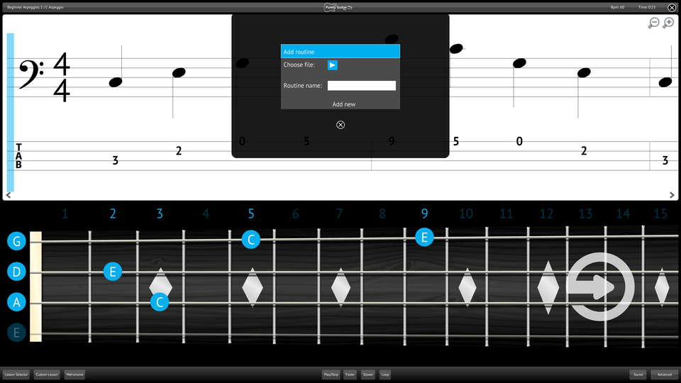 Purely Bass Guitar Screenshot Add Import Content